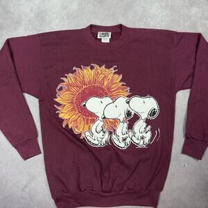 Vintage 90s Peanuts Snoopy Sunflower Deadstock Sweatshirt Mens Large Made in USA